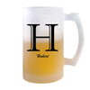 Verre à Bière Hubert Lettre | Chope de Bière Pinte | Idée Cadeau Prénom Anniversaire Papa Collègue Départ Retraite Noël