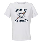 Maillot de Sport Femme Baseball J'peux Pas - T-Shirt Respirant Polyester Manches Courtes - Cadeau Sportive Anniversaire Noël Fête des Mères
