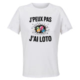 Maillot de Sport Femme Loto 2 J'peux Pas - T-Shirt Respirant Polyester Manches Courtes - Cadeau Sportive Anniversaire Noël Fête des Mères