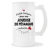 Verre à bière Joueuse de pétanque adorée femme | Chope de Bière Pinte Idée Cadeau Humour Collègue famille Homme Anniversaire Noël