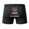 Caleçon Yvon Silence Yvon est en Mission - Humour Boxer Coton Idée Cadeau