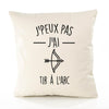 Housse de Coussin Premium j'peux Pas tir a l'arc Version Blanc - Coton Canvas Fairtrade Beige Idée Cadeau Décoration Canapé 40x40