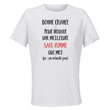 Maillot de Sport Femme Sage-Femme n'existe Pas - T-Shirt Respirant Polyester Manches Courtes - Cadeau Sportive Anniversaire Noël Fête des Mères