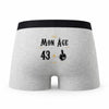 Caleçon 44 Ans - Humour Boxer Gris Motif Âge Idée Cadeau Anniversaire