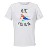 Maillot de Sport Femme Ski C'est La Vie - T-Shirt Respirant Polyester Manches Courtes - Cadeau Sportive Anniversaire Noël Fête des Mères