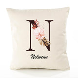 Housse de Coussin Premium Nolwenn Lettre - Coton Canvas Fairtrade Beige Idée Cadeau Décoration Canapé