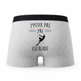 Caleçon Escalade - Humour Boxer Gris Idée Cadeau Passion