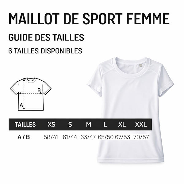 Maillot de Sport Femme Melina Elle Assure - T-Shirt Respirant Polyester Manches Courtes - Cadeau Sportive Anniversaire Noël Fête des Mères