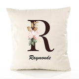 Housse de Coussin Premium Raymonde Lettre - Coton Canvas Fairtrade Beige Idée Cadeau Décoration Canapé