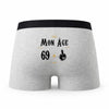 Caleçon 70 Ans - Humour Boxer Gris Motif Âge Idée Cadeau Anniversaire