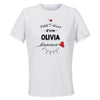 Maillot de Sport Femme Olivia Damour - T-Shirt Respirant Polyester Manches Courtes - Cadeau Sportive Anniversaire Noël Fête des Mères