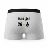 Caleçon 27 Ans - Humour Boxer Gris Motif Âge Idée Cadeau Anniversaire