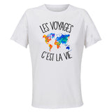 Maillot de Sport Femme Voyages C'est La Vie - T-Shirt Respirant Polyester Manches Courtes - Cadeau Sportive Anniversaire Noël Fête des Mères