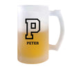 Verre à Bière Peter Lettre Sport | Chope de Bière Pinte | Idée Cadeau Prénom Style Basket Université Anniversaire Papa Collègue Départ Retraite Noël