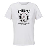 Maillot de Sport Femme Samoyede J'peux Pas - T-Shirt Respirant Polyester Manches Courtes - Cadeau Sportive Anniversaire Noël Fête des Mères
