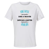 Maillot de Sport Femme Une Boss Impossible A Oublier - T-Shirt Respirant Polyester Manches Courtes - Cadeau Sportive Anniversaire Noël Fête des Mères