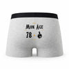 Caleçon 79 Ans - Humour Boxer Gris Motif Âge Idée Cadeau Anniversaire