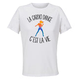 Maillot de Sport Femme Cardio Dance C'est La Vie - T-Shirt Respirant Polyester Manches Courtes - Cadeau Sportive Anniversaire Noël Fête des Mères