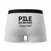 Caleçon Pile en Retard - Humour Boxer Gris Idée Cadeau