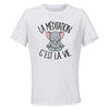 Maillot de Sport Femme Meditation Elephant C'est La Vie - T-Shirt Respirant Polyester Manches Courtes - Cadeau Sportive Anniversaire Noël Fête des Mères