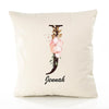 Housse de Coussin Premium Jennah Lettre - Coton Canvas Fairtrade Beige Idée Cadeau Décoration Canapé 40x40