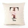 Housse de Coussin Premium Théa Lettre - Coton Canvas Fairtrade Beige Idée Cadeau Décoration Canapé