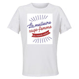 Maillot de Sport Femme Sage-Femme Meilleure du Monde - T-Shirt Respirant Polyester Manches Courtes - Cadeau Sportive Anniversaire Noël Fête des Mères