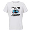 Maillot de Sport Femme Natation J'peux Pas - T-Shirt Respirant Polyester Manches Courtes - Cadeau Sportive Anniversaire Noël Fête des Mères