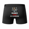 Caleçon Sacha Silence Sacha est en Mission - Humour Boxer Coton Idée Cadeau