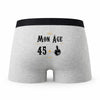 Caleçon 46 Ans - Humour Boxer Gris Motif Âge Idée Cadeau Anniversaire