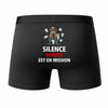 Caleçon Robert Silence Robert est en Mission - Humour Boxer Coton Idée Cadeau