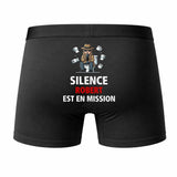 Caleçon Robert Silence Robert est en Mission - Humour Boxer Coton Idée Cadeau