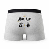 Caleçon 28 Ans - Humour Boxer Gris Motif Âge Idée Cadeau Anniversaire