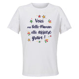 Maillot de Sport Femme Belle-Maman Elle Assure - T-Shirt Respirant Polyester Manches Courtes - Cadeau Sportive Anniversaire Noël Fête des Mères