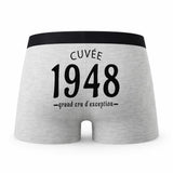 Caleçon Millésime 1948 - Humour Boxer Gris Idée Cadeau Anniversaire