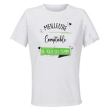Maillot de Sport Femme pour Comptable Meilleure de Tous Les Temps Femme-1 - T-Shirt Respirant Polyester Manches Courtes - Cadeau Sportive Anniversaire Noël Fête des Mères