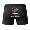 Caleçon Côme Silence Côme est en Mission - Humour Boxer Coton Idée Cadeau
