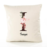 Housse de Coussin Premium Inaya Lettre - Coton Canvas Fairtrade Beige Idée Cadeau Décoration Canapé 40x40