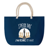 Sac de plage Bleu anse corde J'peux Pas Échecs Échec et Mat