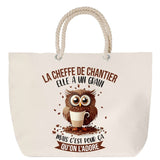 Sac Fête des Mères Mamie Famille Idée Cadeau anniversaire Noël Travail Boulot Métier Départ Retraite Collègue Femme cabas shopping plage