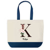 Sac de shopping bleu Kélya Lettre Fleur