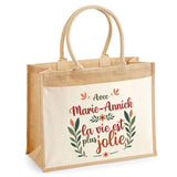Sac Fête des Mères Mamie Famille Idée Cadeau anniversaire Noël Travail Boulot Métier Départ Retraite Collègue Femme cabas shopping plage