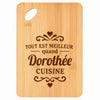 Planche bambou gravée personnalisée femme idée cadeau Fête des Mères apéro 30×20 prénom cuisine plateau fromage anniversaire noel maman mamie