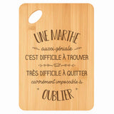 Planche bambou gravée personnalisée femme idée cadeau Fête des Mères apéro 30×20 prénom cuisine plateau fromage anniversaire noel maman mamie