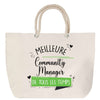 Sac Fête des Mères Mamie Famille Idée Cadeau anniversaire Noël Travail Boulot Métier Départ Retraite Collègue Femme cabas shopping plage
