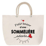 Sac Fête des Mères Mamie Famille Idée Cadeau anniversaire Noël Travail Boulot Métier Départ Retraite Collègue Femme cabas shopping plage
