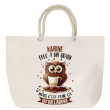 Sac Fête des Mères Mamie Famille Idée Cadeau anniversaire Noël Travail Boulot Métier Départ Retraite Collègue Femme cabas shopping plage