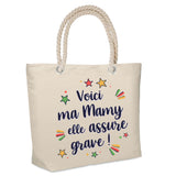 Sac Fête des Mères Mamie Famille Idée Cadeau anniversaire Noël Travail Boulot Métier Départ Retraite Collègue Femme cabas shopping plage