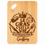 Planche bambou gravée personnalisée homme idée cadeau Fête des Pères apéro 30×20 prénom cuisine plateau fromage anniversaire noel papa papi 