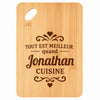 Planche bambou gravée personnalisée homme idée cadeau Fête des Pères apéro 30×20 prénom cuisine plateau fromage anniversaire noel papa papi 